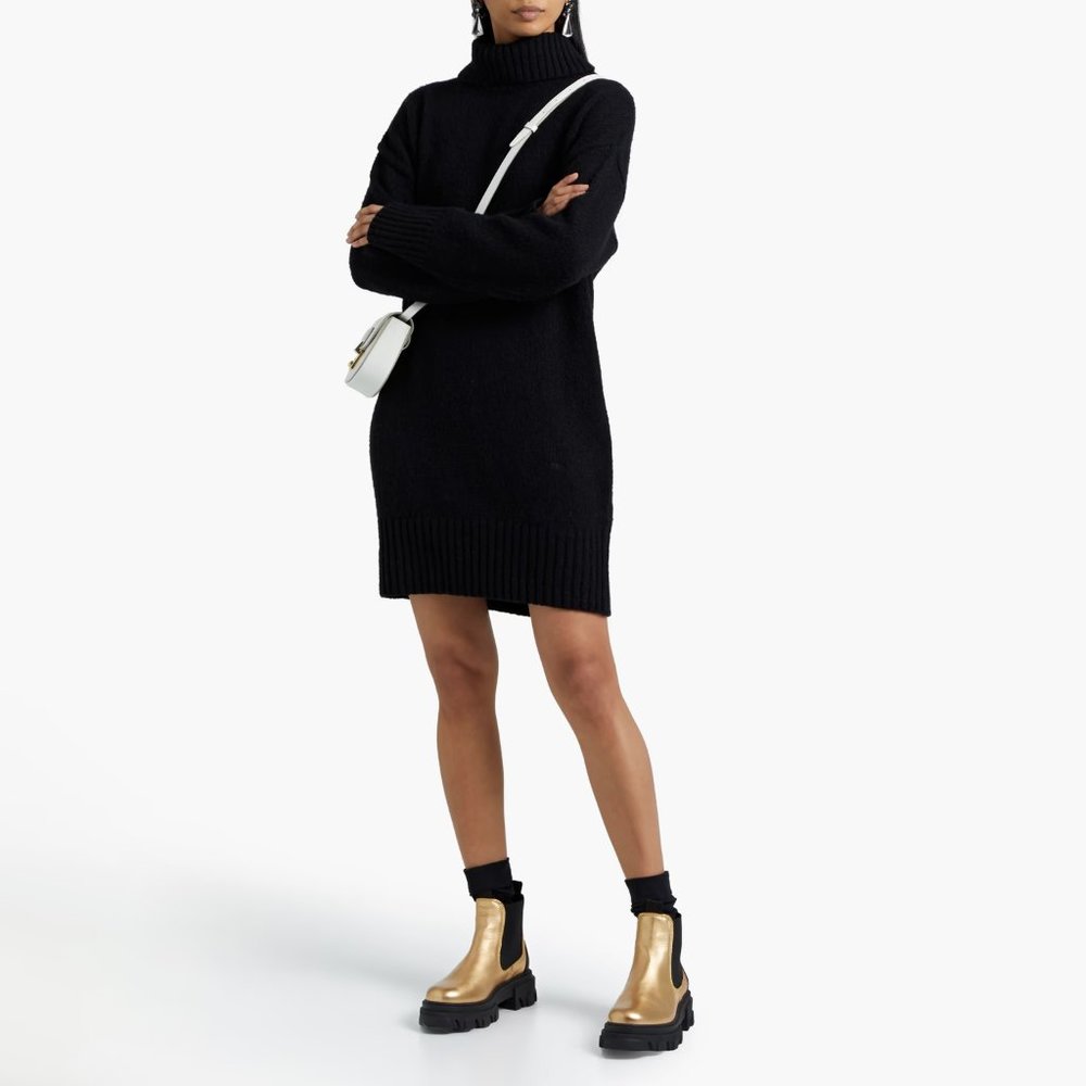 FRAME‎ Brushed wool-blend turtleneck mini dress • size M
